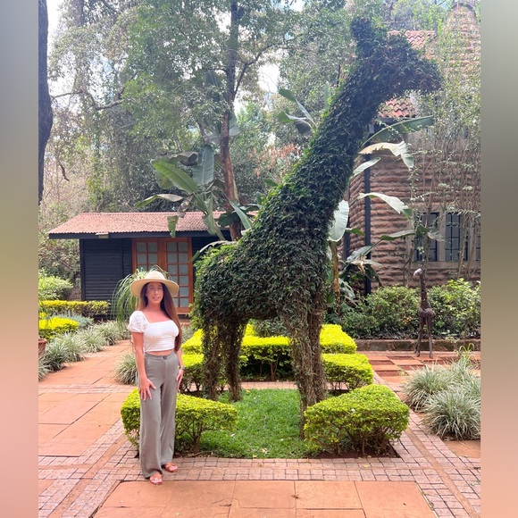 Lucca Couture Olive Pants Green Trouser High Waist size small - Picture 5 of 5